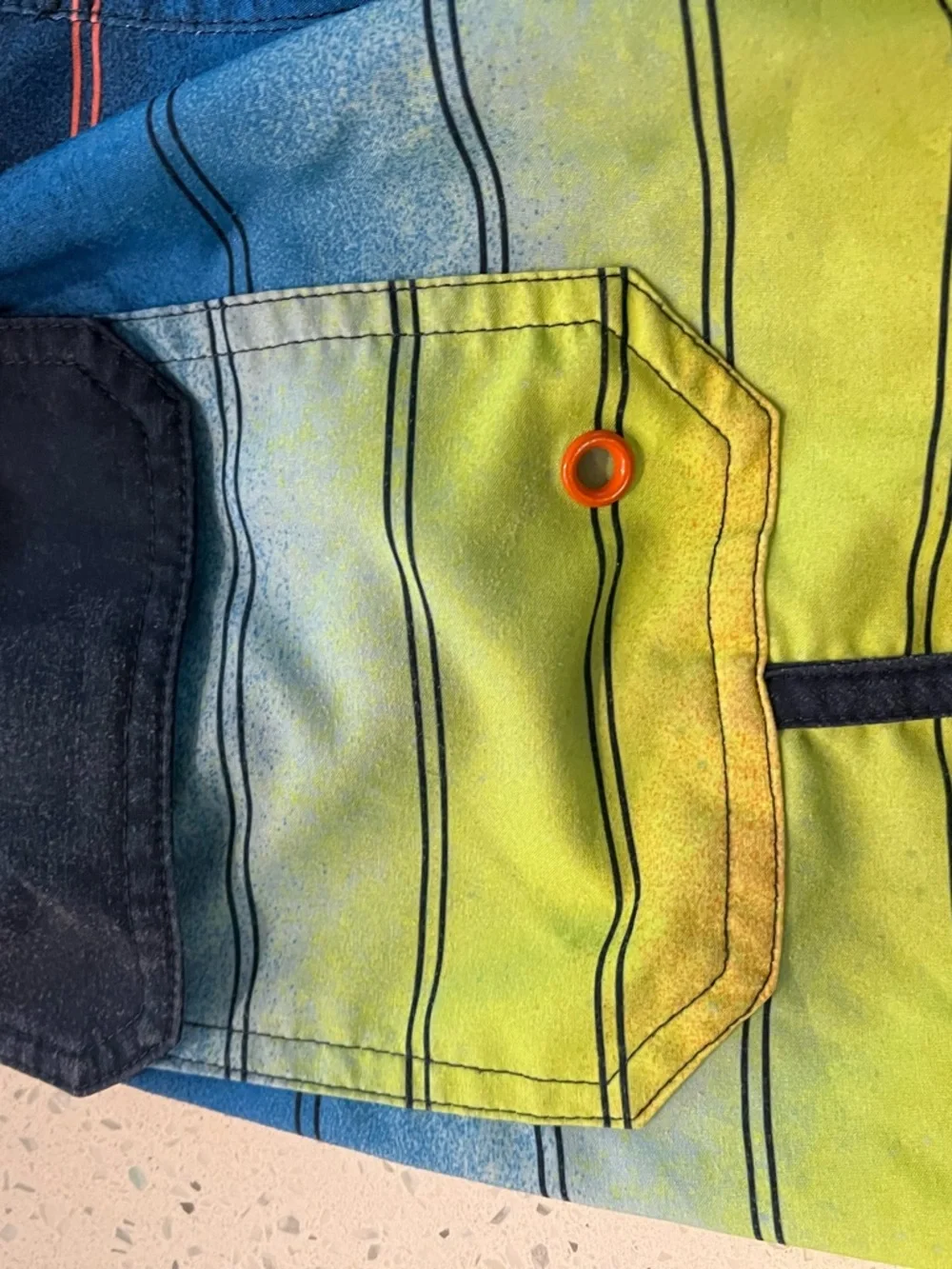 Hurley, Ocean Coast, & Wonder Nation Boys' Multi-Stripe Board Shorts Trio - Picture 6 of 14